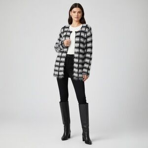 Hannah Women’s Soft Fuzzy Open Front Long Sleeve Sweater Cardigan Size X-Large